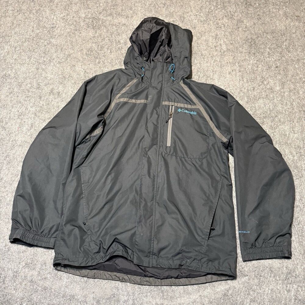 Columbia 2-in-1 Interchange Men’s Medium Interchange Jacket Grey Black Fleece
